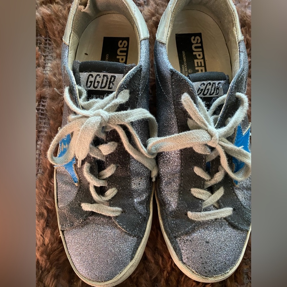 GOLDEN GOOSE SILVER GLITTER SNEAKERS
